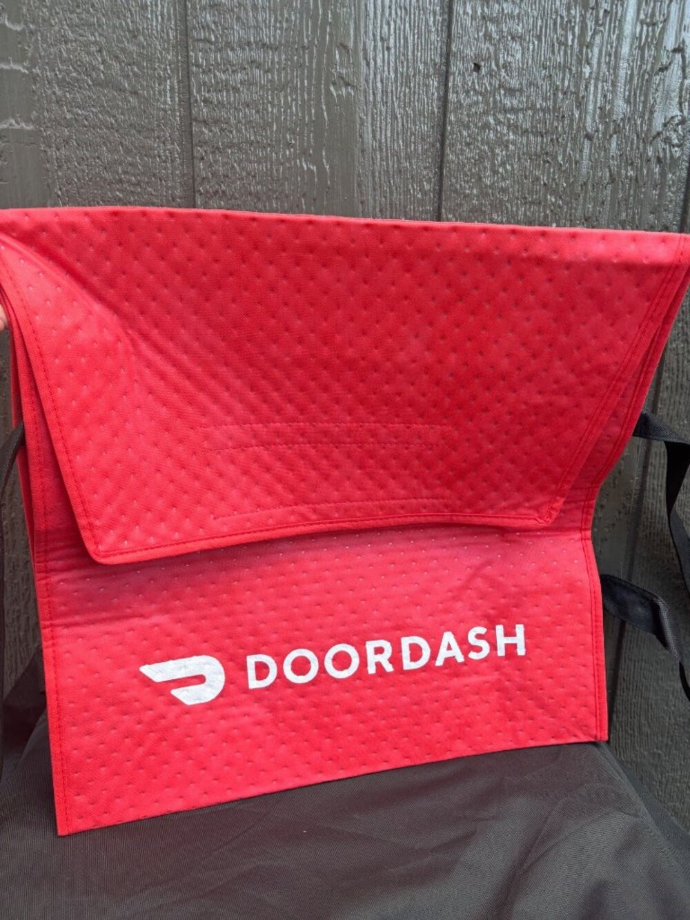 Doordash Red Insulated Food Delivery Bag With Velcro Closure & Handles